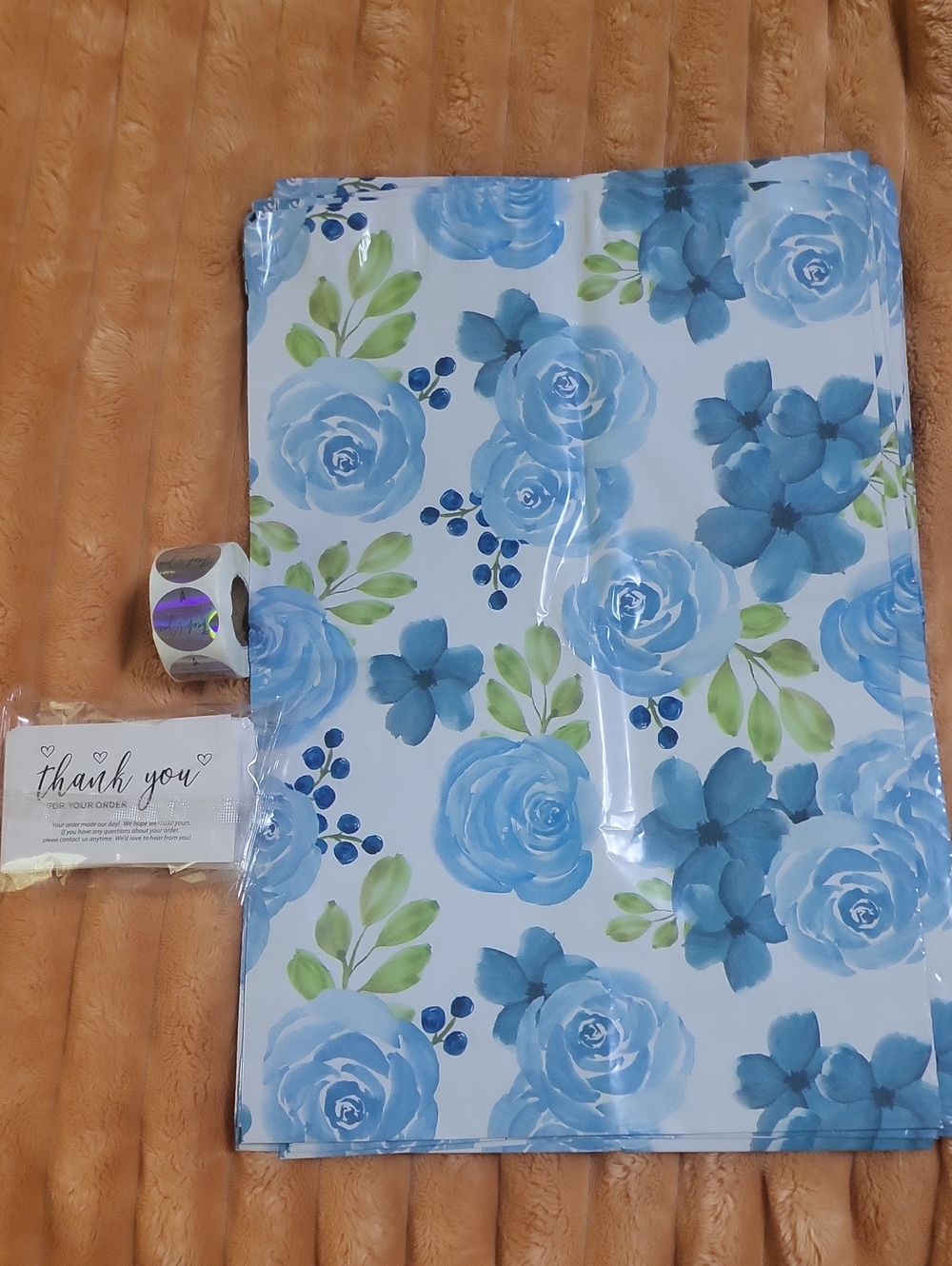 (10) Floral Polymailers (50) Thank You Cards (500) Stickers